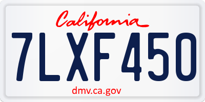 CA license plate 7LXF450