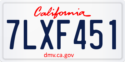 CA license plate 7LXF451
