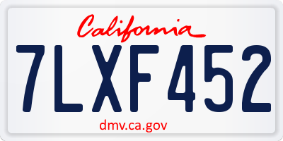 CA license plate 7LXF452