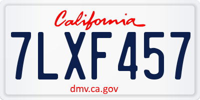 CA license plate 7LXF457