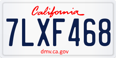 CA license plate 7LXF468