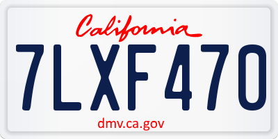 CA license plate 7LXF470