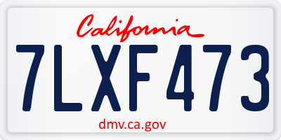 CA license plate 7LXF473