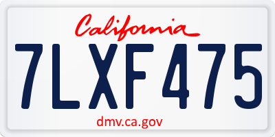 CA license plate 7LXF475