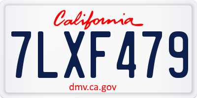 CA license plate 7LXF479