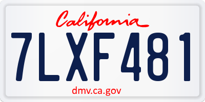 CA license plate 7LXF481