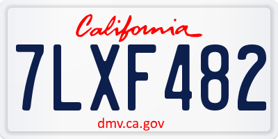 CA license plate 7LXF482