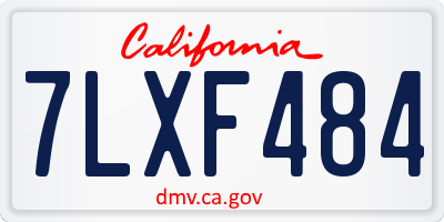 CA license plate 7LXF484