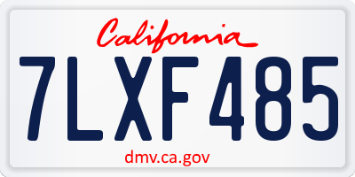 CA license plate 7LXF485