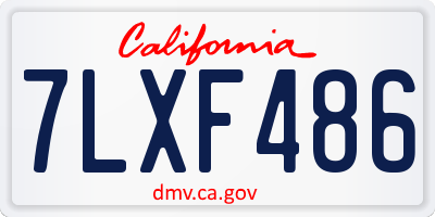 CA license plate 7LXF486