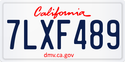 CA license plate 7LXF489