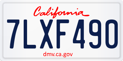 CA license plate 7LXF490