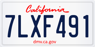 CA license plate 7LXF491