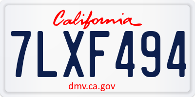 CA license plate 7LXF494