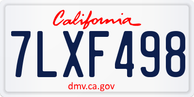 CA license plate 7LXF498