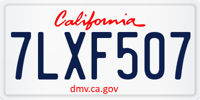 CA license plate 7LXF507