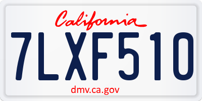 CA license plate 7LXF510