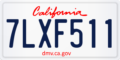 CA license plate 7LXF511