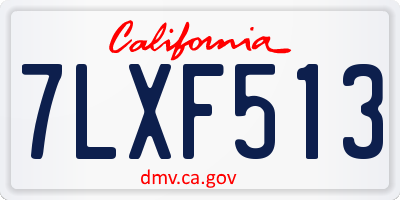 CA license plate 7LXF513