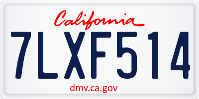 CA license plate 7LXF514