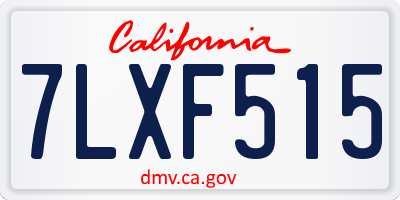 CA license plate 7LXF515