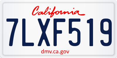 CA license plate 7LXF519