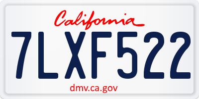 CA license plate 7LXF522
