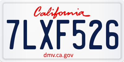 CA license plate 7LXF526