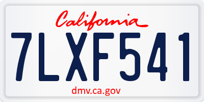 CA license plate 7LXF541