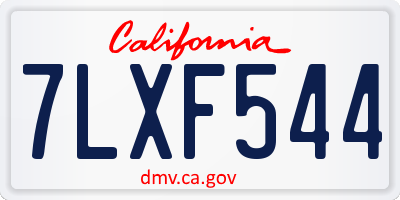 CA license plate 7LXF544