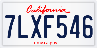 CA license plate 7LXF546