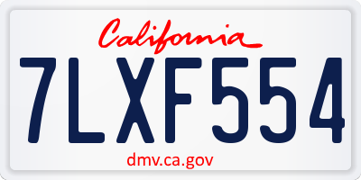 CA license plate 7LXF554