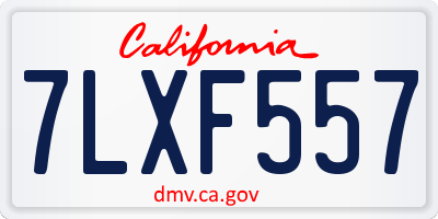 CA license plate 7LXF557