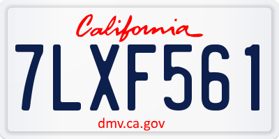 CA license plate 7LXF561