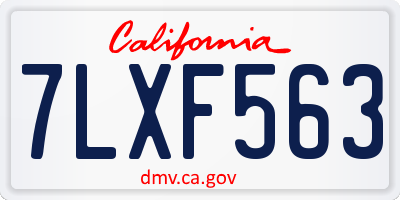 CA license plate 7LXF563