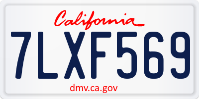 CA license plate 7LXF569