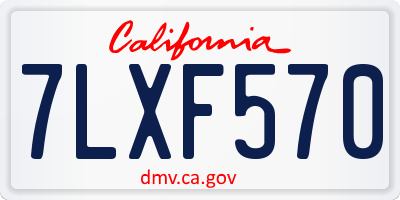 CA license plate 7LXF570