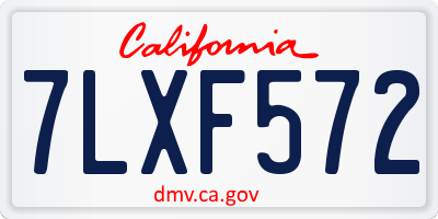 CA license plate 7LXF572
