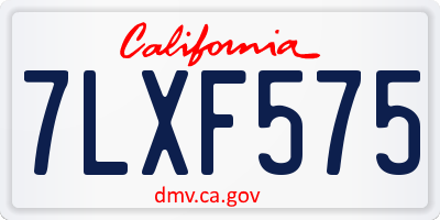 CA license plate 7LXF575