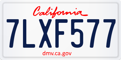 CA license plate 7LXF577