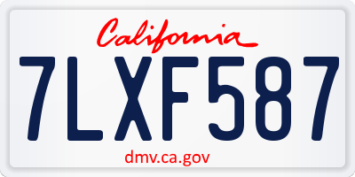CA license plate 7LXF587