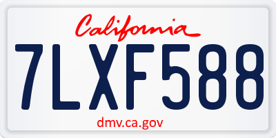 CA license plate 7LXF588