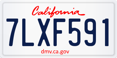 CA license plate 7LXF591