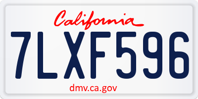 CA license plate 7LXF596