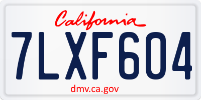 CA license plate 7LXF604
