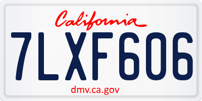 CA license plate 7LXF606