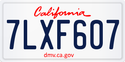 CA license plate 7LXF607