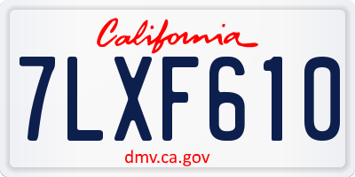 CA license plate 7LXF610