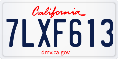 CA license plate 7LXF613