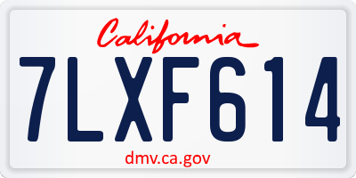 CA license plate 7LXF614